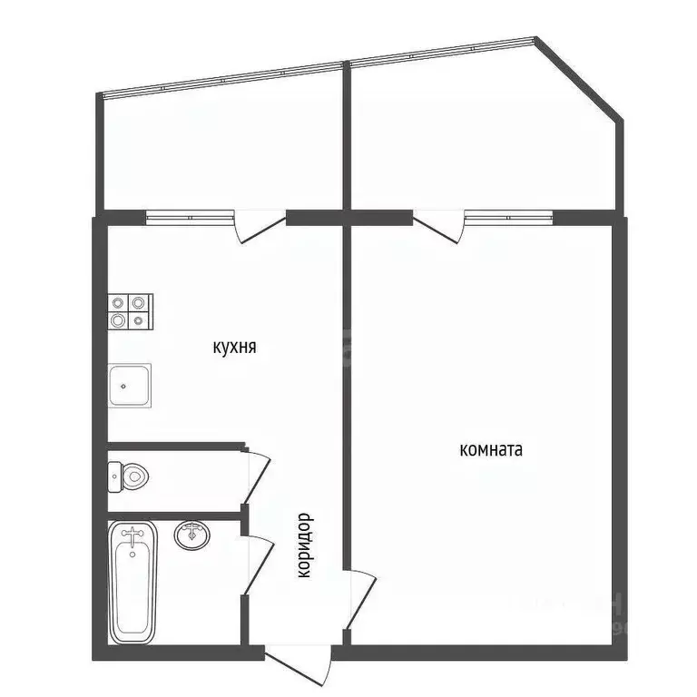 1-к кв. Воронежская область, Воронеж Придонской мкр, ул. 232-й ... - Фото 2