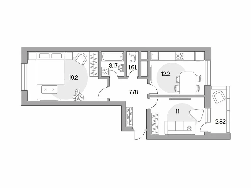 2-комнатная квартира: Красногорск, Ильинский тупик (57.78 м) - Фото 0