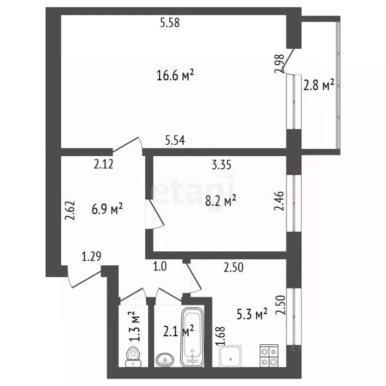 2-к кв. Краснодарский край, Анапа 12-й мкр, 9 (40.4 м) - Фото 2