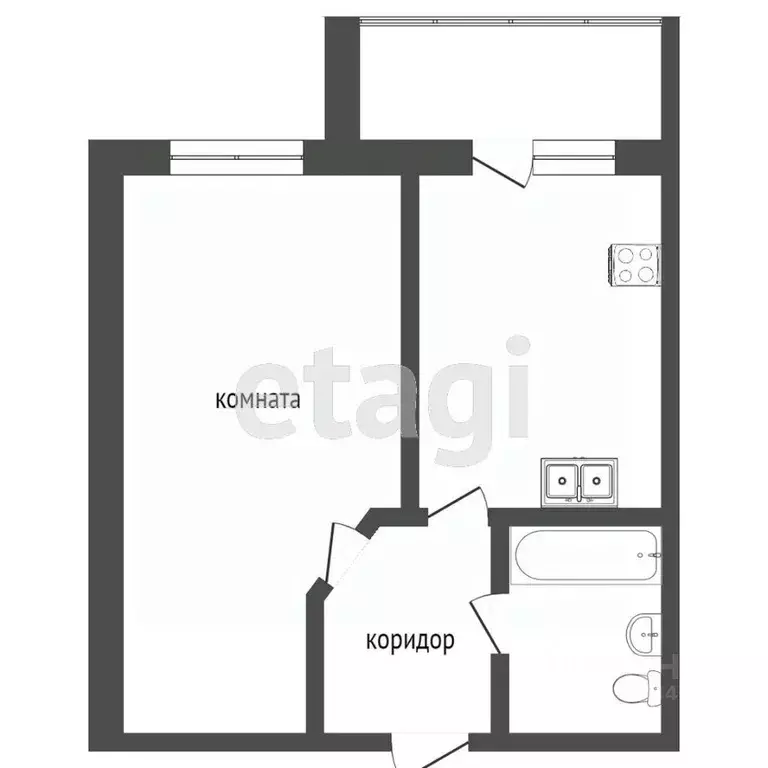1-к кв. Тюменская область, Тюмень ул. Тимофея Кармацкого, 9 (34.7 м) - Фото 2