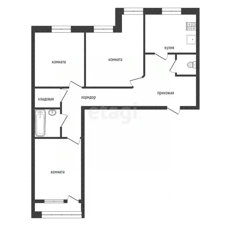 3-к кв. Ленинградская область, Кириши Советская ул., 24 (74.0 м) - Фото 2