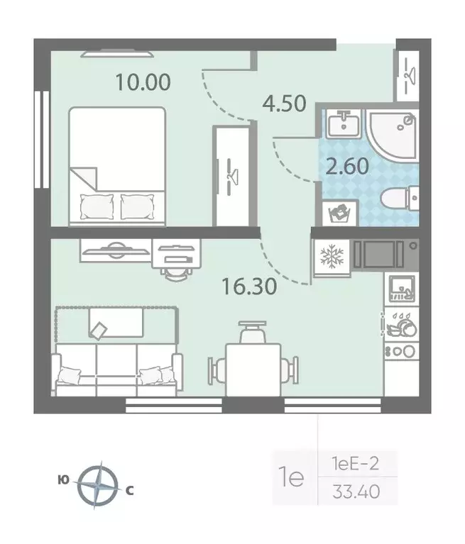 1-к кв. Ленинградская область, Всеволожское городское поселение, пос. ... - Фото 2