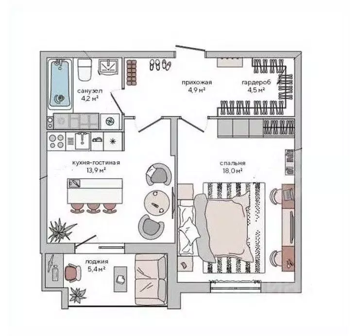 1-к кв. Крым, Судак Италика жилой комплекс (48.2 м) - Фото 1