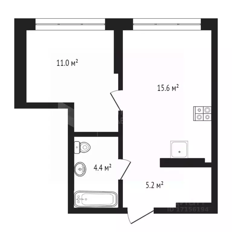 1-к кв. Тюменская область, Тюмень ул. Василия Малкова, 10 (36.23 м) - Фото 0