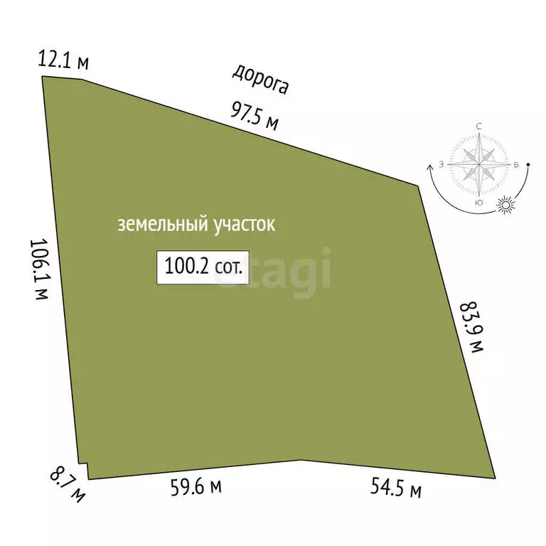 Участок в Усть-Ницинское сельское поселение, деревня Ермолина (100 м) - Фото 1