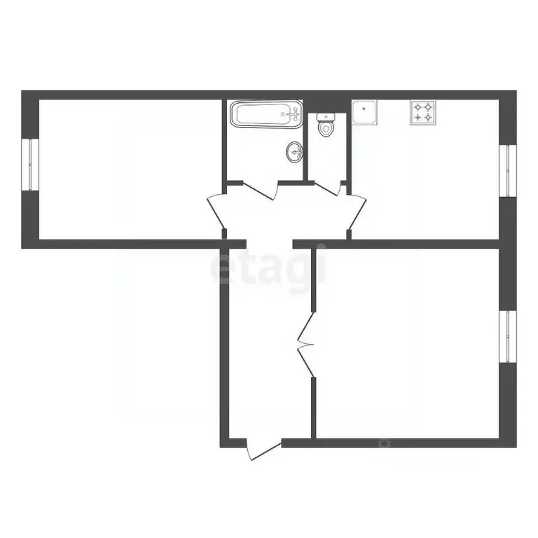 2-к кв. Красноярский край, Красноярск ул. Мужества, 20 (52.8 м) - Фото 1