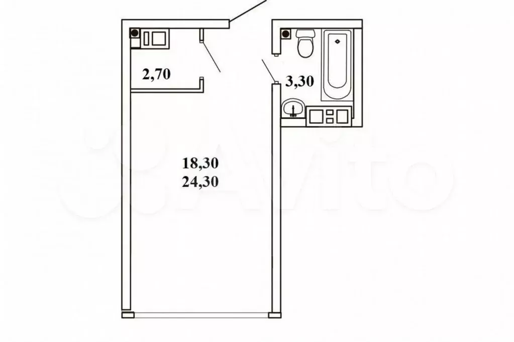 Квартира-студия, 24,3 м, 8/16 эт. - Фото 0