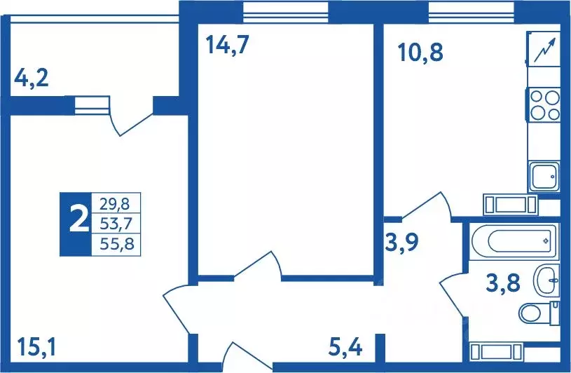 2-к кв. Башкортостан, Уфа Дема жилрайон, Новая Дема жилой комплекс ... - Фото 1