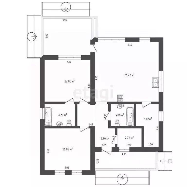 Дом в Челябинская область, Сосновский муниципальный округ, с. Большие ... - Фото 2