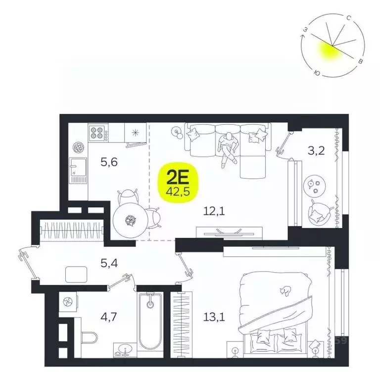 2-к кв. Свердловская область, Екатеринбург Южная Ботаника жилрайон, ... - Фото 1
