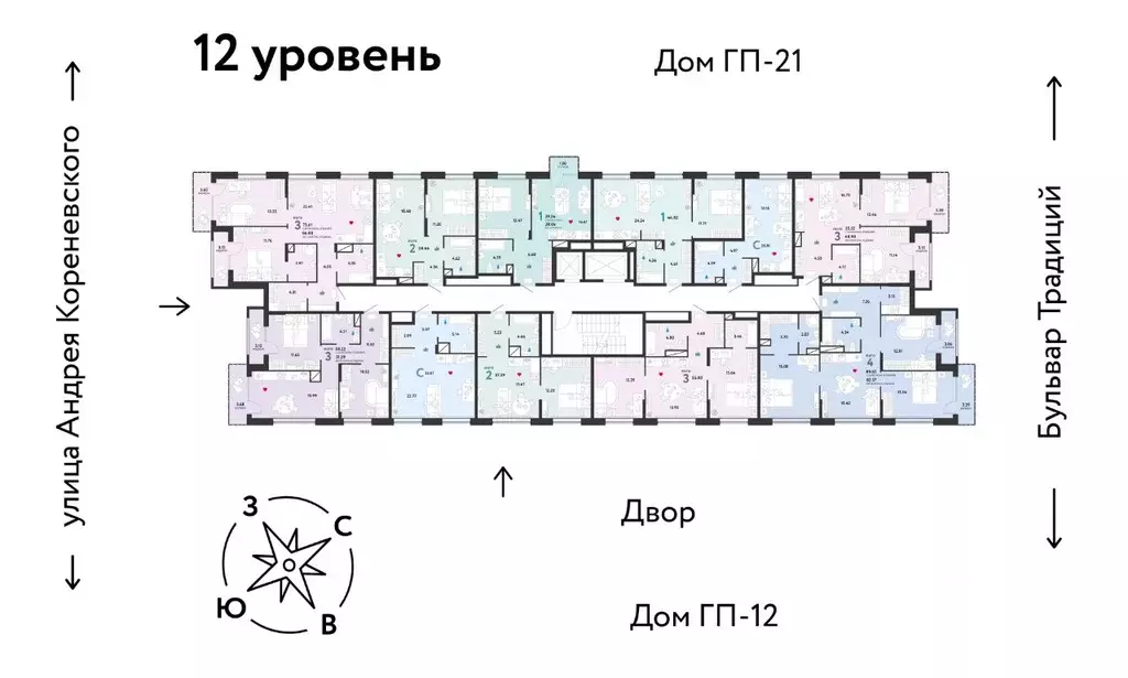 3-к кв. Тюменская область, Тюмень ул. Андрея Кореневского, 3 (55.52 м) - Фото 1