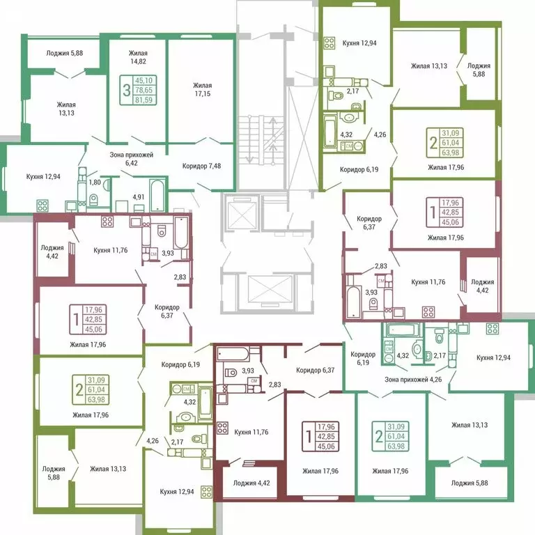1-комнатная квартира: Обнинск, улица Табулевича, 1 (42.8 м) - Фото 2