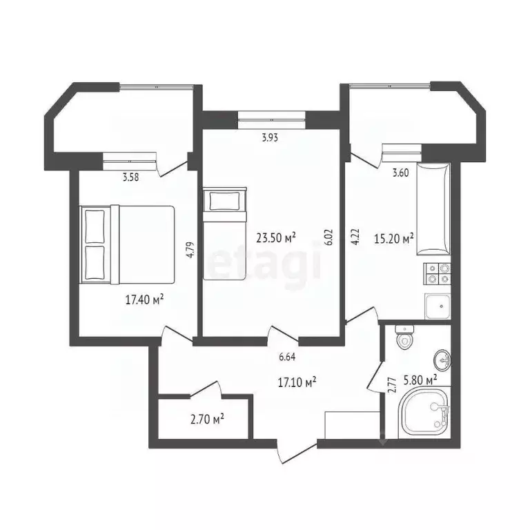 2-к кв. Тюменская область, Тюмень Широтная ул., 112к3 (81.3 м) - Фото 2