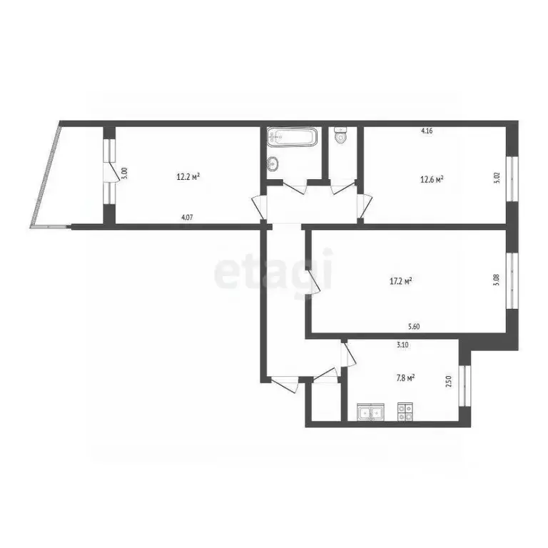 3-к кв. Челябинская область, Челябинск Шуменская ул., 10 (65.1 м) - Фото 1