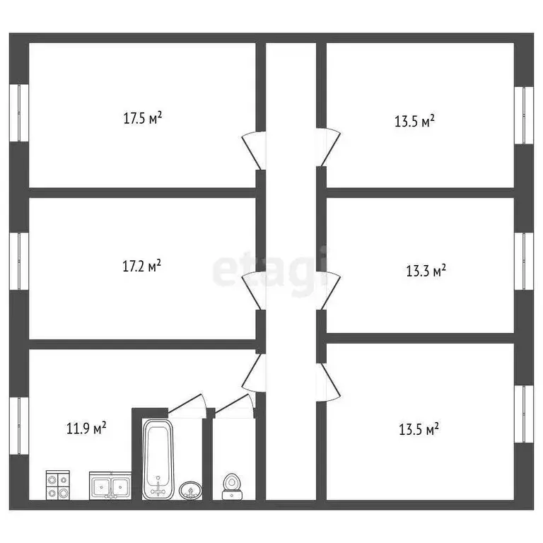 5-комнатная квартира: Рыбинск, Волжская набережная, 197 (105 м) - Фото 1