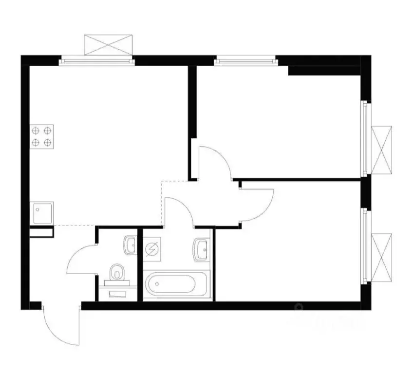 2-к кв. Москва Новоостаповская ул., 7к2 (45.3 м) - Фото 2