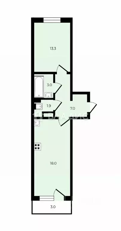 1-к кв. Нижегородская область, Нижний Новгород ул. Бориса Видяева, 14 ... - Фото 2