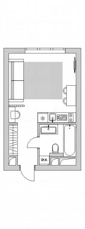Квартира-студия, 25,4 м, 5/30 эт. - Фото 0