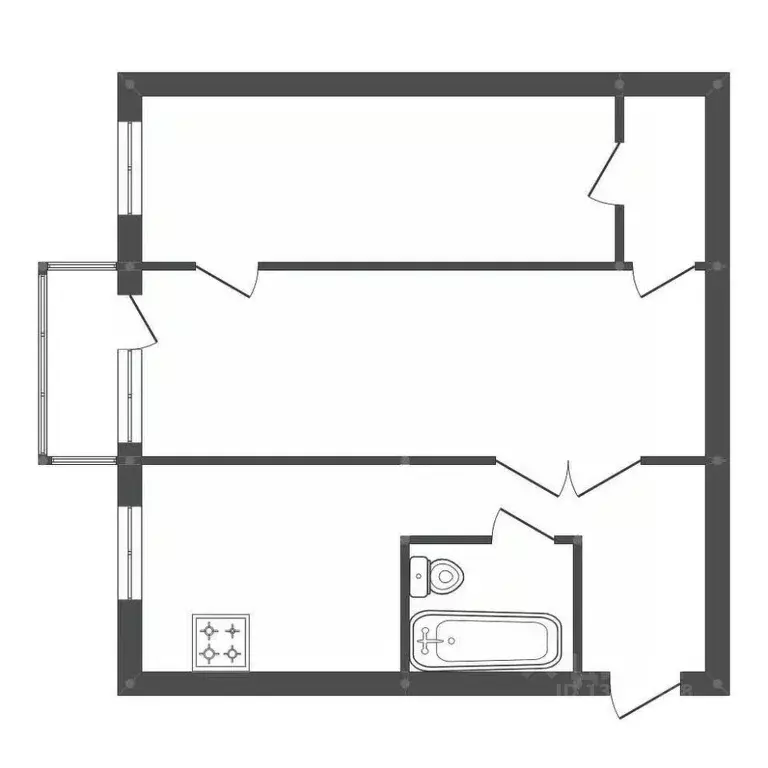 2-к кв. Амурская область, Белогорск Томский пер., 16 (44.3 м) - Фото 1