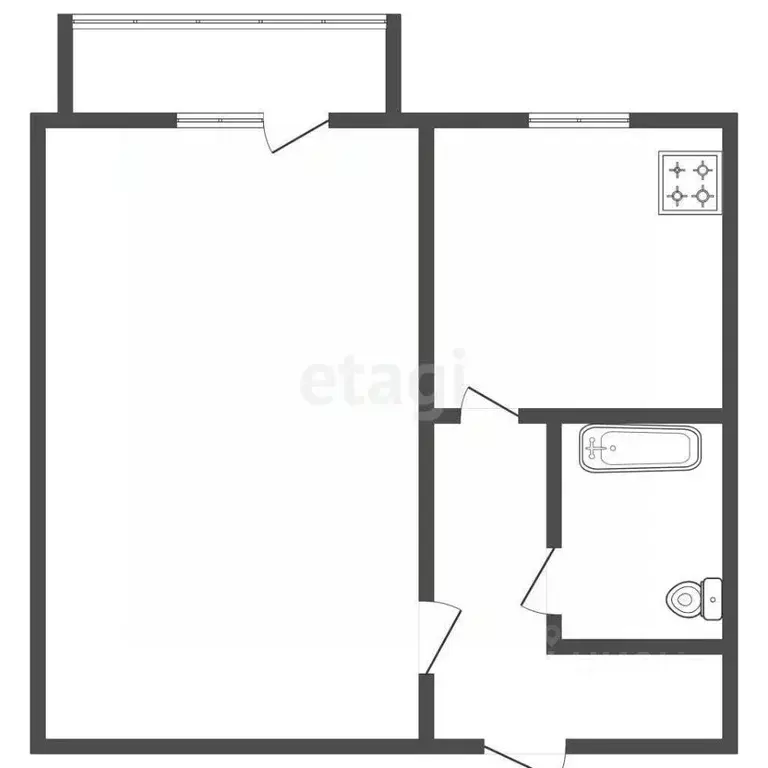 1-к кв. Карачаево-Черкесия, Черкесск Фабричная ул., 107 (32.0 м) - Фото 1