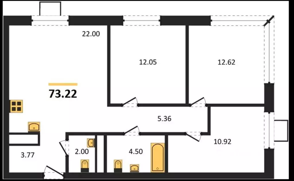 3-к кв. Пензенская область, Пенза ул. Щербакова, 75 (73.22 м) - Фото 1