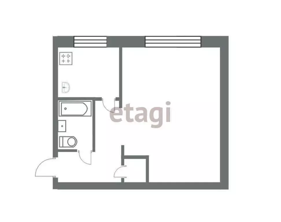 1-комнатная квартира: Сатка, Бакальская улица, 2 (29.9 м) - Фото 1