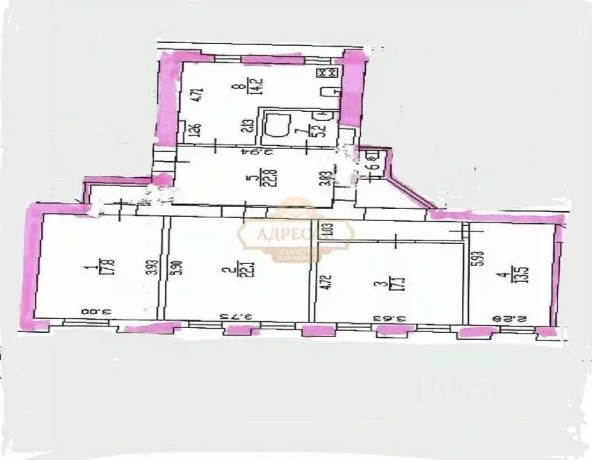 4-к кв. Санкт-Петербург Подольская ул., 38 (114.0 м) - Фото 2