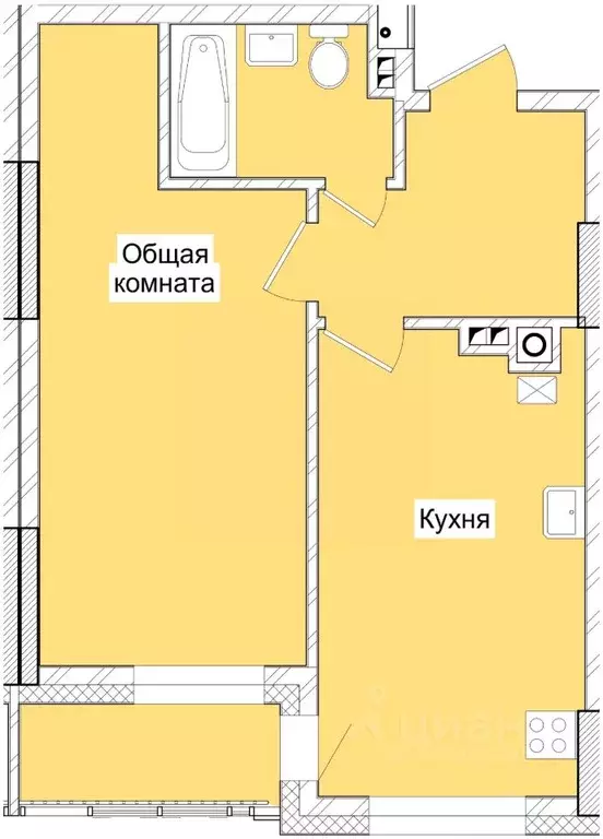 1-к кв. Саха (Якутия), Якутск Атмосфера жилой комплекс (46.9 м) - Фото 0