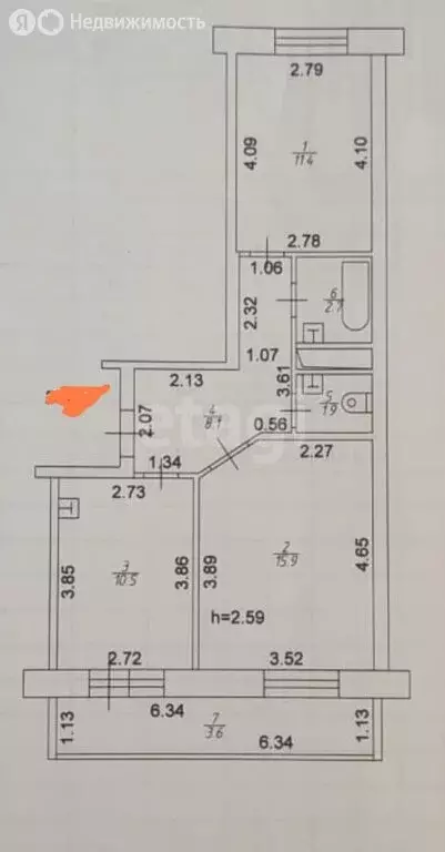 2-комнатная квартира: Казань, улица Азата Аббасова, 8 (50.4 м) - Фото 0