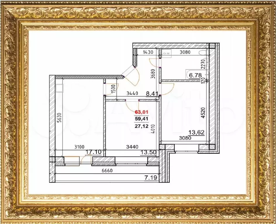 3-к. квартира, 63 м, 6/8 эт. - Фото 1