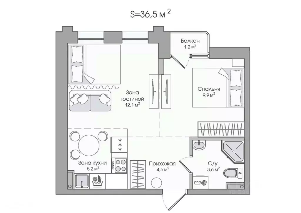 2-к кв. Карелия, Сортавала Советская ул., 5 (36.5 м) - Фото 1