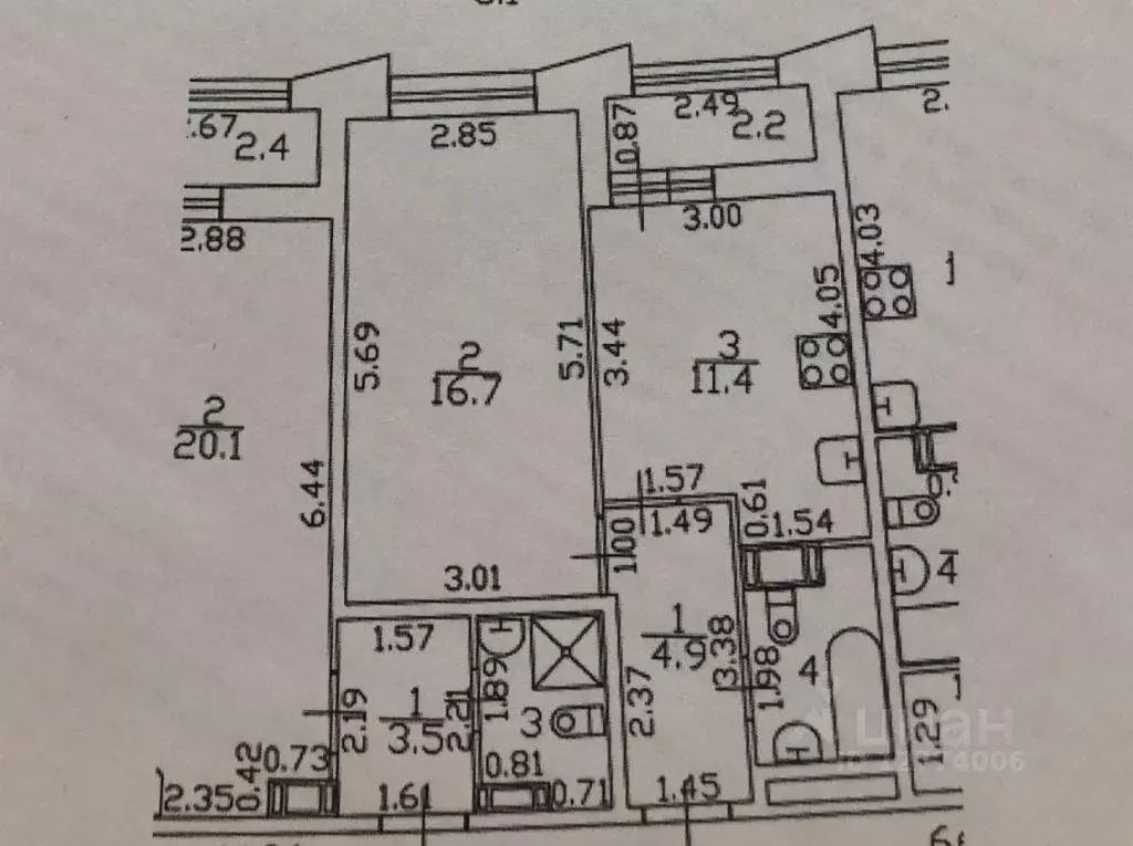 Квартира, 1 комната, 36.29 м - Фото 1