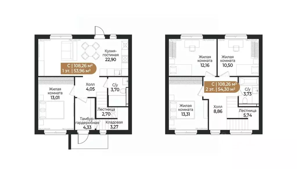 Таунхаус в Ленинградская область, Всеволожск ш. Южное (108 м) - Фото 1