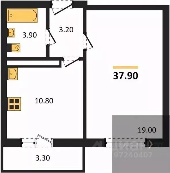 1-к кв. Воронежская область, Воронеж ул. Шидловского, 38 (37.9 м) - Фото 1