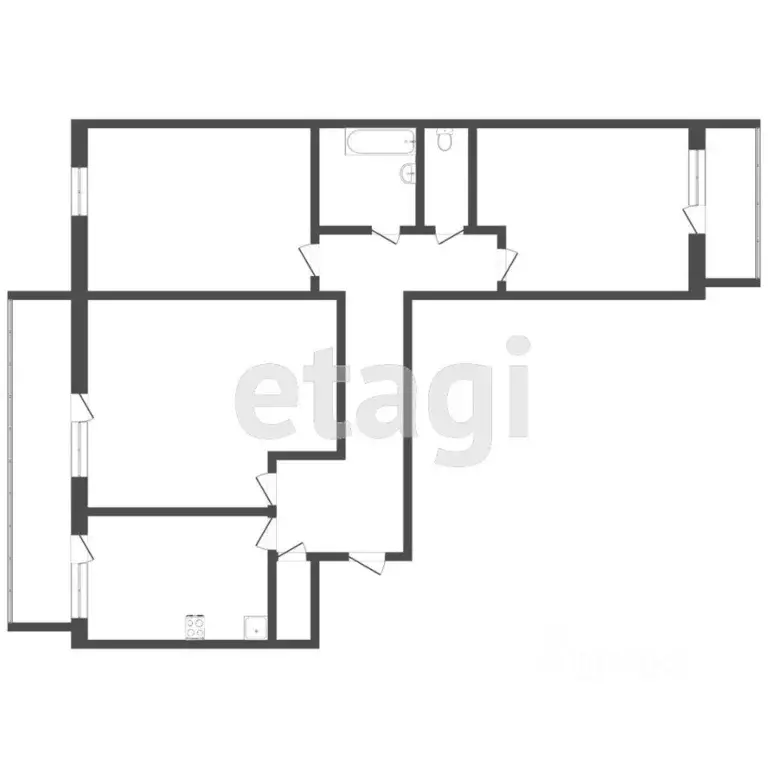 3-к кв. Тюменская область, Тюмень ул. Монтажников, 16 (70.6 м) - Фото 2