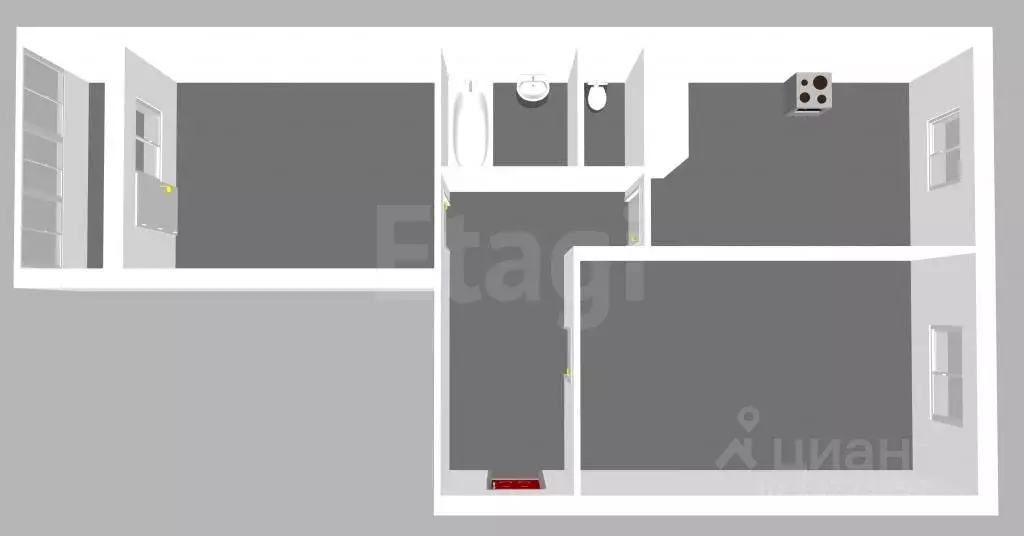 2-к кв. Вологодская область, Вологда ул. Пугачева, 87 (48.0 м) - Фото 2