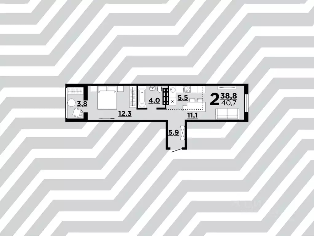 1-к кв. Волгоградская область, Волгоград просп. Маршала Жукова, 104/3 ... - Фото 1