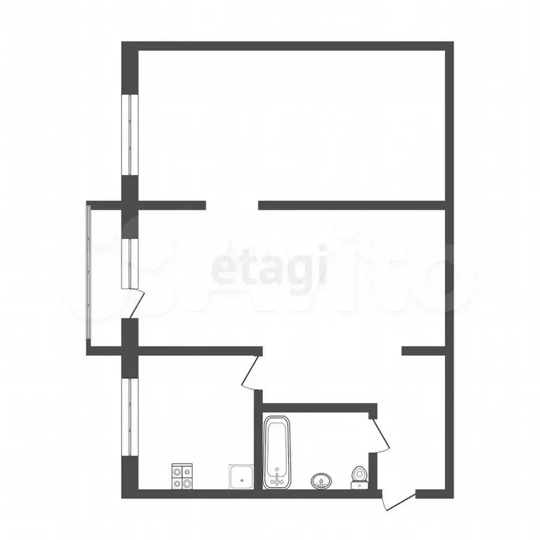 2-к. квартира, 42,4 м, 3/5 эт. - Фото 0