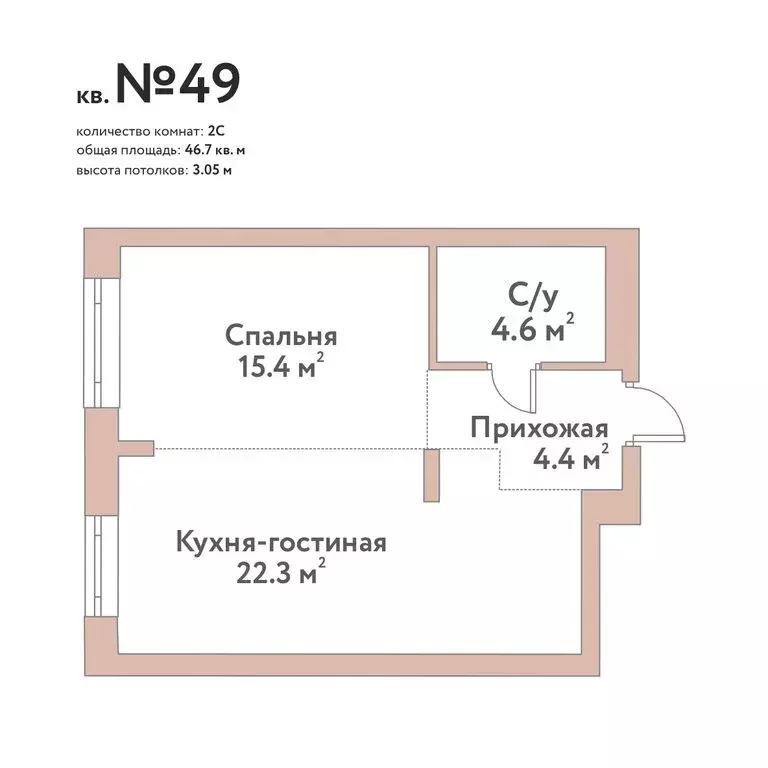 2-комнатная квартира: Новосибирск, жилой комплекс Флора и Фауна (46.7 ... - Фото 0