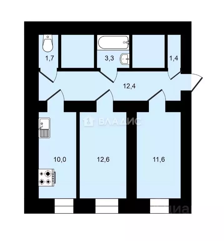 2-к кв. Санкт-Петербург Измайловский просп., 31 (53.0 м) - Фото 1