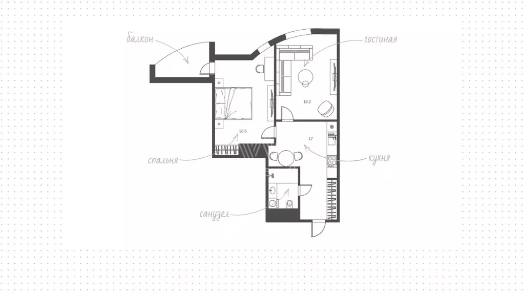 2-к кв. Москва Крутицкая наб., 23 (60.0 м) - Фото 0