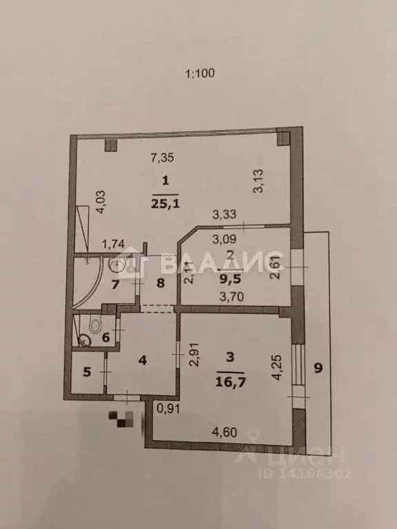 3-к кв. Белгородская область, Белгород ул. Гоголя, 15б (66.2 м) - Фото 2