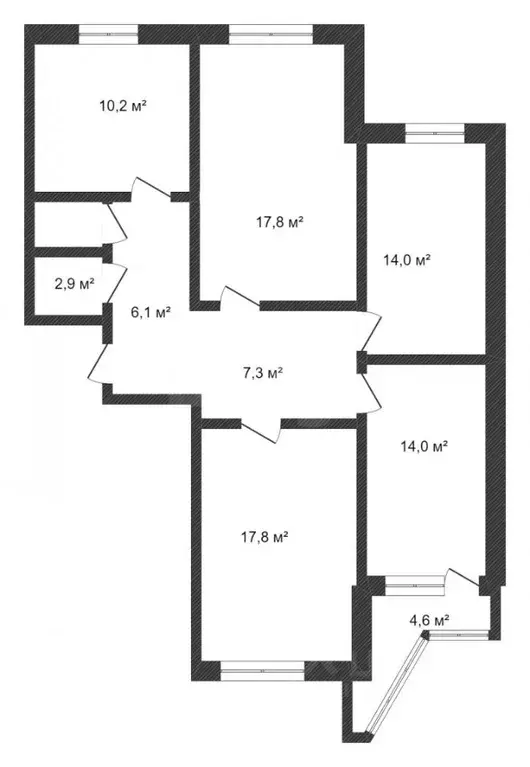 4-к кв. Белгородская область, Белгород 10-й мкр, ул. 60 лет Октября, 1 ... - Фото 2