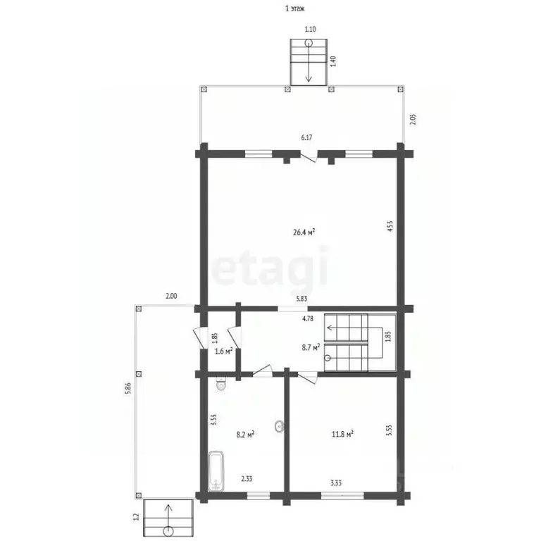 Дом в Башкортостан, Стерлитамакский район, Отрадовский сельсовет, ... - Фото 1