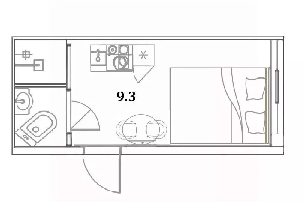 Студия Санкт-Петербург ул. Чехова, 3 (10.0 м) - Фото 1