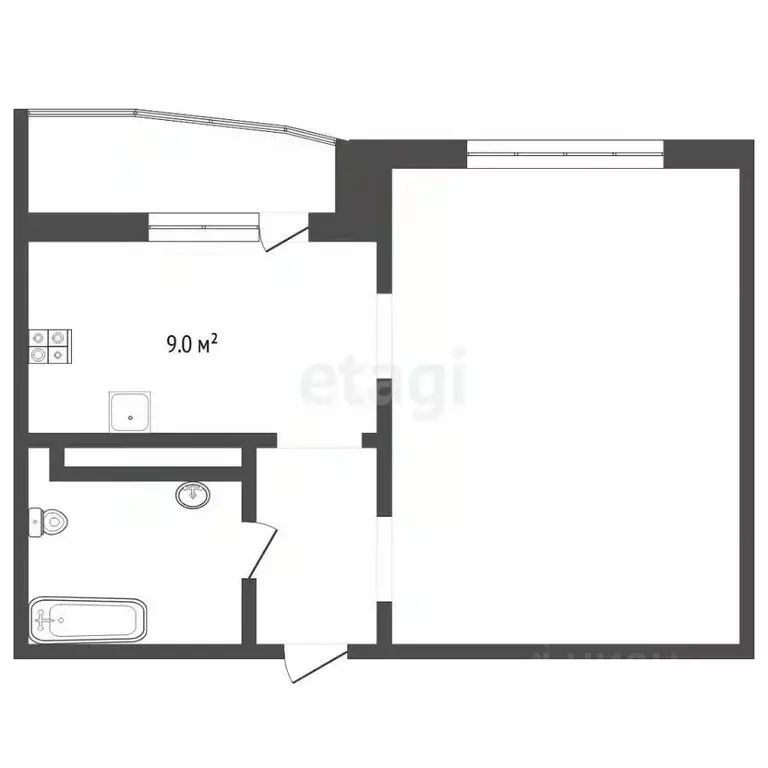 1-к кв. Тюменская область, Тюмень ул. Павла Шарова, 1к1 (41.1 м) - Фото 2