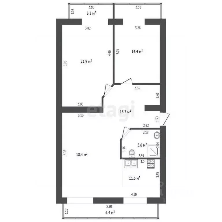 3-к кв. Севастополь ул. Суворова, 22А (85.2 м) - Фото 0