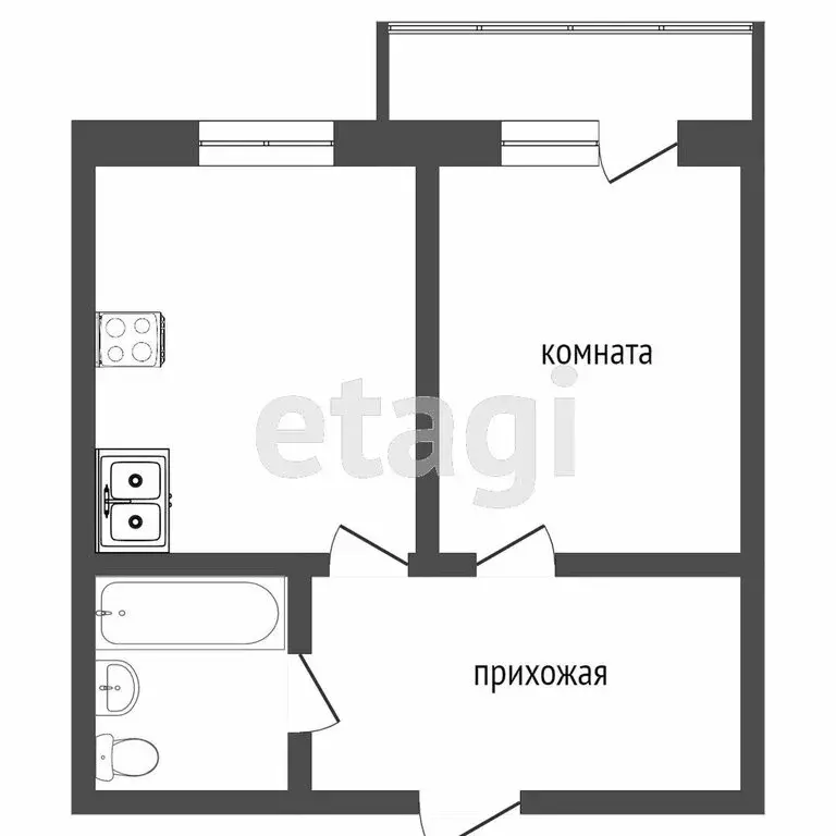 1-комнатная квартира: Сочи, микрорайон Мамайка, Загородная улица, 5/7 ... - Фото 0
