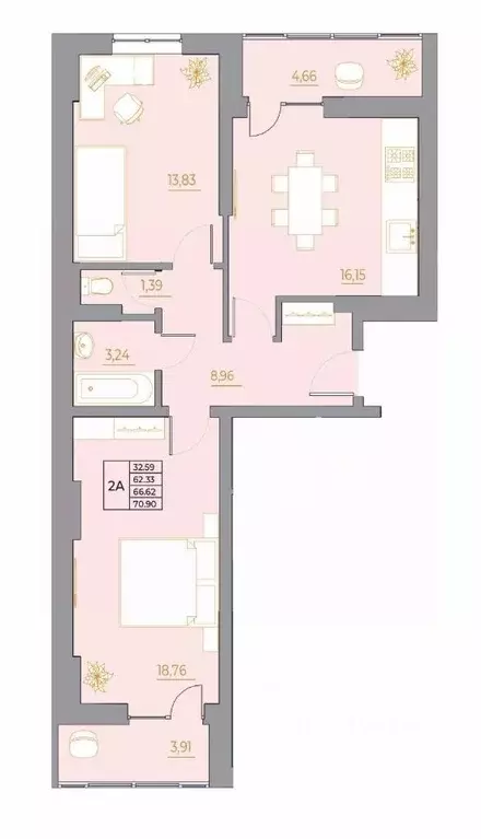 2-к кв. Ростовская область, Ростов-на-Дону Новый Горизонт жилой ... - Фото 1