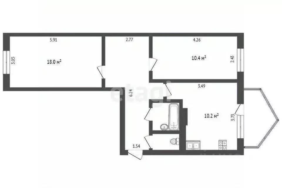 2-к кв. Белгородская область, Белгородский район, Дубовское с/пос, ... - Фото 1